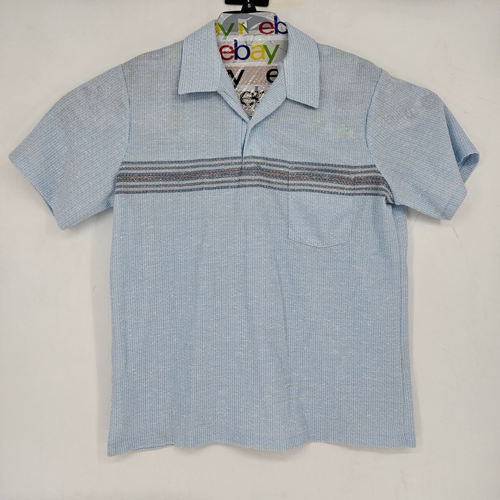 Vintage Mr California Polo Shirt Mens XL Short Sleeve Casual Preppy‎ Blue